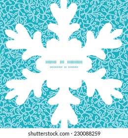 Vector abstract underwater plants Christmas snowflake silhouette pattern frame card template