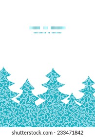 Vector abstract underwater plants Christmas tree silhouette pattern frame card template