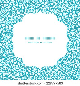 Vector abstract underwater plants circle frame seamless pattern background