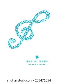 Vector abstract underwater plants g clef musical silhouette pattern frame