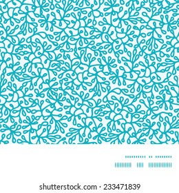 Vector abstract underwater plants horizontal frame seamless pattern background