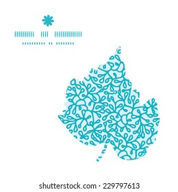 Vector abstract underwater plants leaf silhouette pattern frame