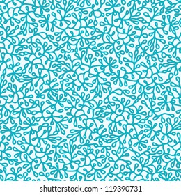Vector Abstract Underwater Plants Seamless Pattern Background Texture With hand drawn doodle seaweed.