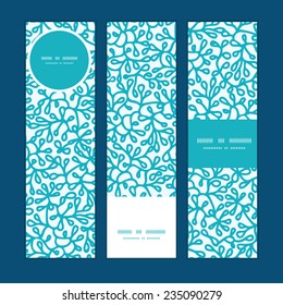 Vector abstract underwater plants vertical banners set pattern background