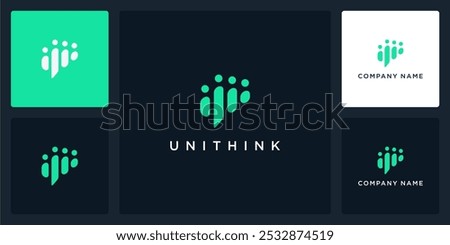 Vector abstract of union think logo and icon, can be used in various media easily, editable