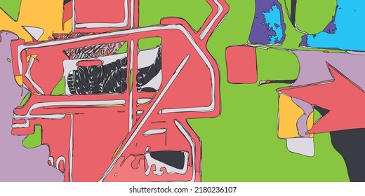 Vector abstract universal grunge art texture, header template. Collage page, design for card, invitation, brochure, banner, book cover, booklet print, flyer concept.