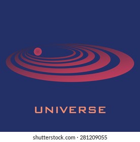 Vector Abstract Universe Planet Logo, Icon Isolated Illustration