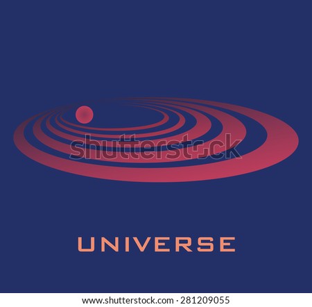 vector abstract universe planet logo, icon isolated illustration