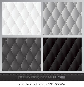 Vector abstract upholstery background. Black and white set.