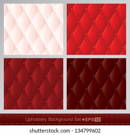 Vector abstract upholstery background. Red color set.