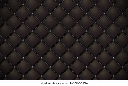 Vector abstract upholstery or brown leather texture sofa background and silver nails for antique furniture decoration (close up)