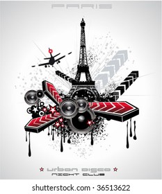 VECTOR Abstract Urban Style Paris Disco Event Background