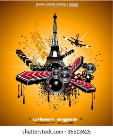 VECTOR Abstract Urban Style Paris Disco Event Background