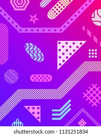 vector abstract variety geometric shape on colorful gradient background