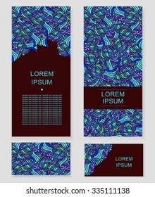 Vector abstract vertical frame. Pattern invitation, flyer, business card