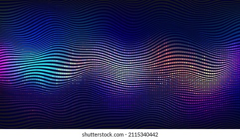 Vector abstract vibrant background  and blending colors   textures Wave pattern and dark   light layers  80's futuristic cyberpunk design and glowing colorful neon lights 
