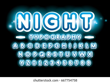 Vector of abstract vibrant font and alphabet