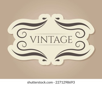 Vector abstract vintage decorated frame with text. An isolated banner in the old Victorian style.