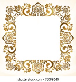 vector abstract vintage floral  background with decorative flowers for design