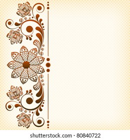 vector abstract vintage floral  background with decorative flowers for design