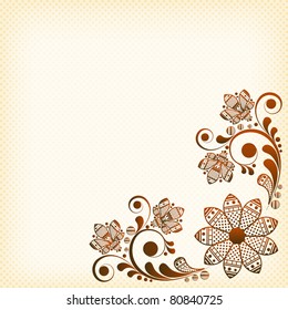vector abstract vintage floral  background with decorative flowers for design