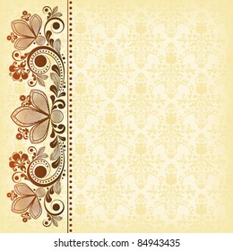 vector abstract vintage floral  background with decorative flowers for design
