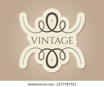 Vector abstract vintage frame with text. An isolated banner in the old Victorian style.