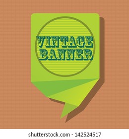 vector abstract vintage green stripped paper banner on aged paper. Vector green stripped abstract background for website or cover design.