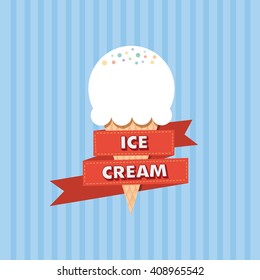 Vector abstract vintage ice cream in flat design