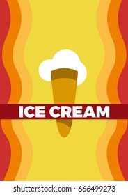 Vector abstract vintage ice cream, background for poster or cover. 