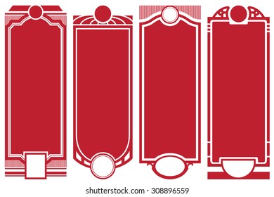 Vector abstract vintage labels on different versions for decoration and design