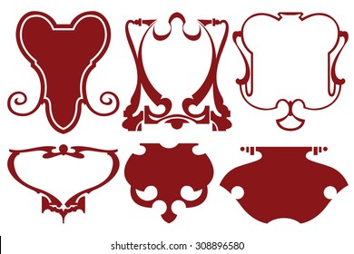 Vector abstract vintage labels on different versions for decoration and design