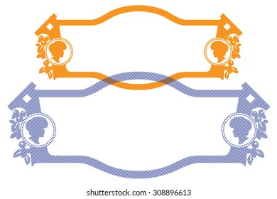 Vector abstract vintage labels on different versions for decoration and design
