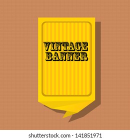 vector abstract vintage orange stripped paper banner on aged paper. Vector orange stripped abstract background for website or cover design.