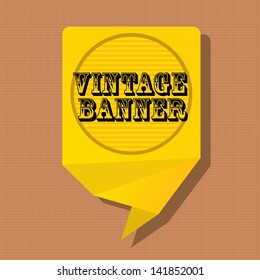vector abstract vintage orange stripped paper banner on aged paper. Vector orange stripped abstract background for website or cover design.