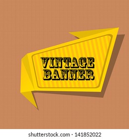 vector abstract vintage orange stripped paper banner on aged paper. Vector orange stripped abstract background for website or cover design.