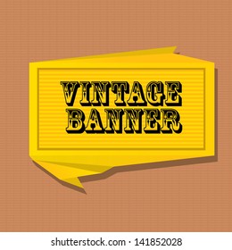 vector abstract vintage orange stripped paper banner on aged paper. Vector orange stripped abstract background for website or cover design.