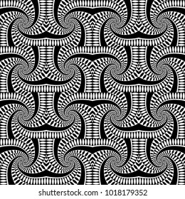 Vector abstract vintage pattern. Waves background with distortion effect. Optical illusion.