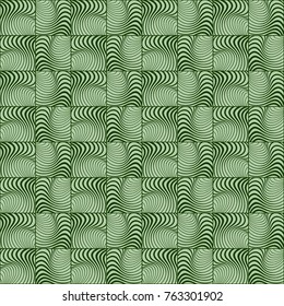 Vector abstract vintage pattern. Waves background with distortion effect. Optical illusion.