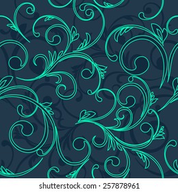 Vector Abstract vintage seamless damask pattern 