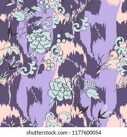 Vector Abstract vintage seamless  pattern with flower