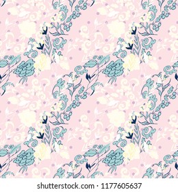 Vector Abstract vintage seamless  pattern with flower