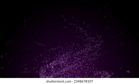 Vector abstract vortex particles background. Dynamic pink wave moving in explosion. Wormhole shimmering star dust.