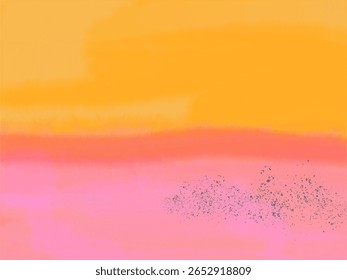 Vetor abstrato com um fundo de gradiente laranja quente e rosa acentuado por manchas escuras dispersas. Simboliza a decomposição natural, o ruído digital ou a beleza na imperfeição.