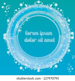 Vector abstract water background. brochure template. blue circle background. web site template.