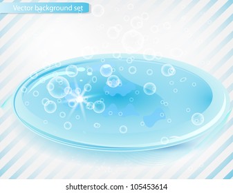 Vector abstract water and circle. blue bubbles