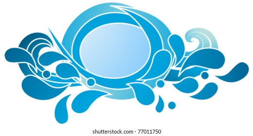 Vector abstract water frame illustration with copyspace