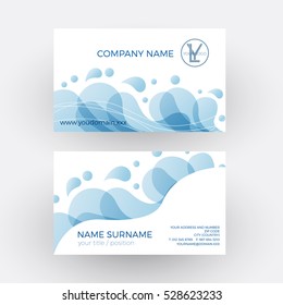 Vector abstract water and soap . Business card