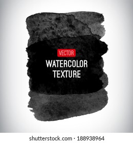 Vector abstract watercolor background. Black and white background. Design template with place for your text. Watercolor texture can be used for invitation, menu, card, identity style, printing, etc.