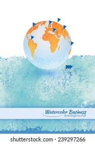 Vector abstract watercolor background of business flyer.